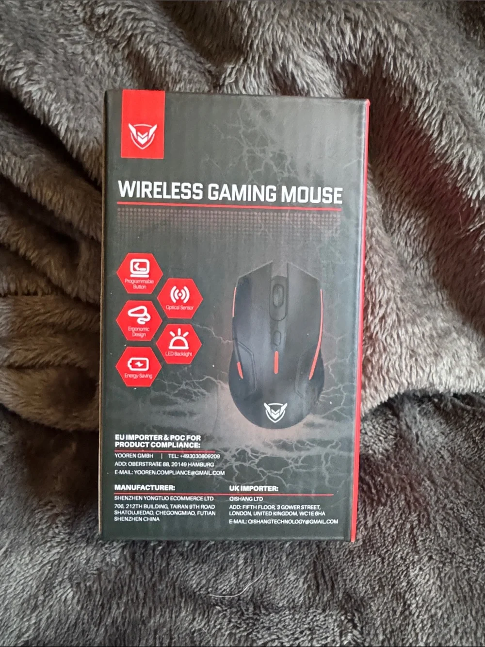 Wireless Gaming Mouse PC280A - Black with Red Accents
